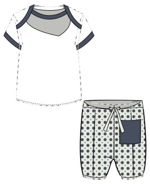 Çocukların spor giyim setinin vektör illüstrasyonu