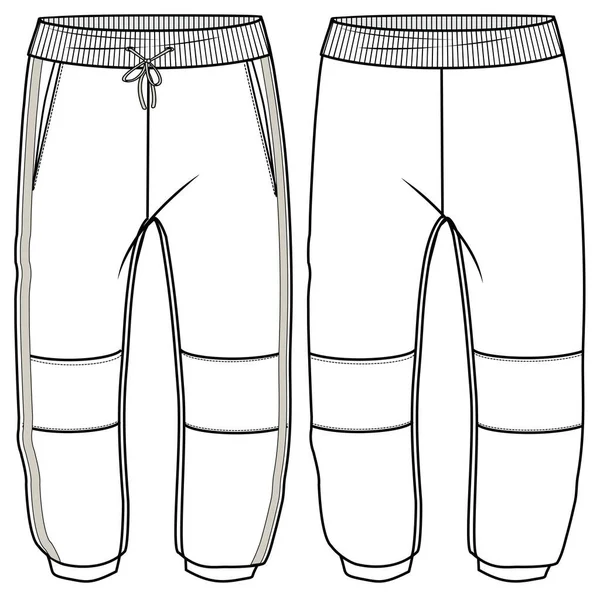 Dibujo Vectorial Ilustración Pantalones Dulces Para Niños Maqueta Trasera Delantera — Vector de stock