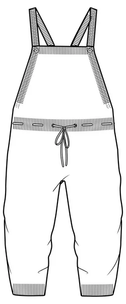 Vektor Ilustrasi Anak Anak Pakaian Dungaree - Stok Vektor