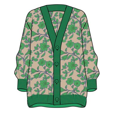 Kadın hırkası. Vektör. beyaz arkaplanda izole edilmiş