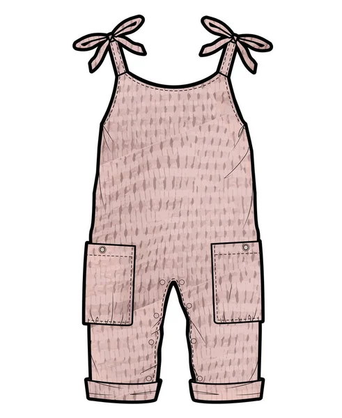 Kid Wear Oversize Dungaree Dress Vector — Stockvektor