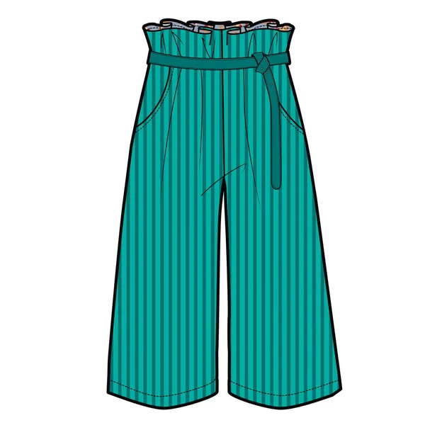 Illustration Vectorielle Pantalon Cintré Taille Crop — Image vectorielle
