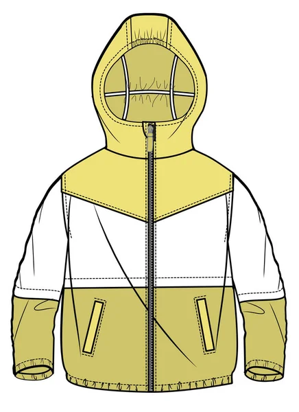 ファッションアノラックジャケット 白い孤立した背景のベクトル図 — ストックベクタ