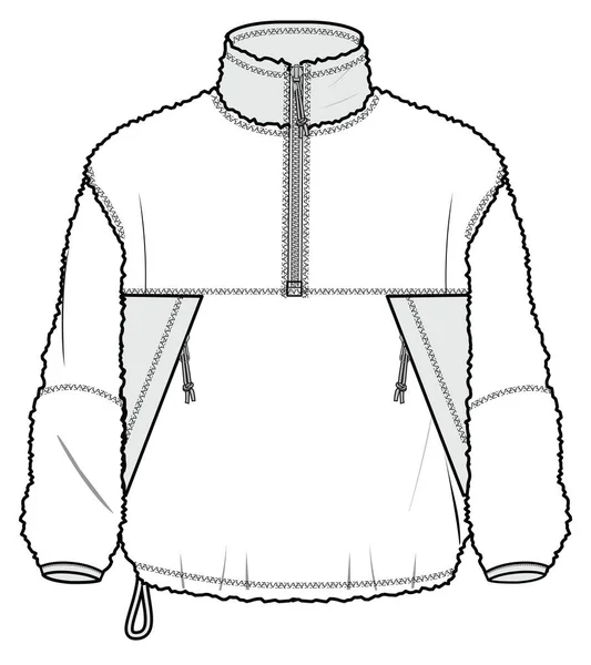 Kid Wear Fur Fleece Jacket Flat Design Vector — Stock Vector