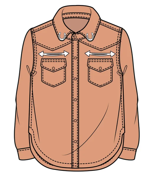 Vector Ilustración Camisa Occidental — Vector de stock