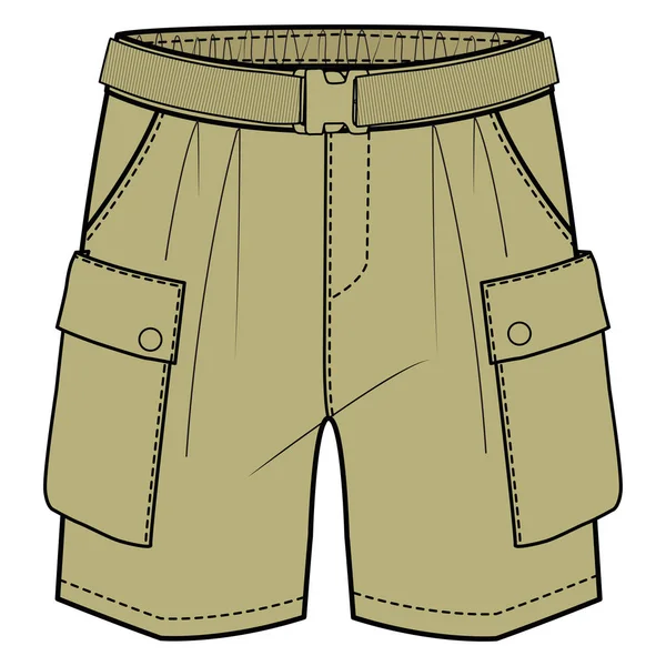 Technische Mode Illustration Von Shorts — Stockvektor