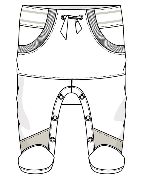 Vektorová Ilustrace Dětského Blatníku Elastickými Kalhotami Pásu — Stockový vektor
