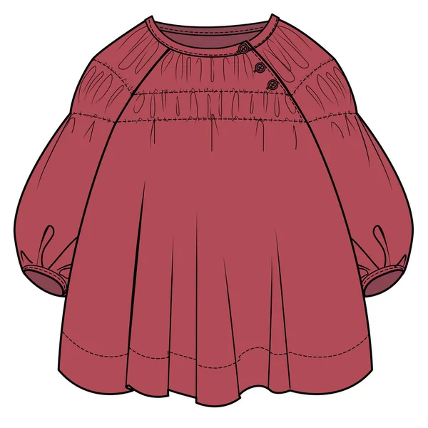 Illustration Vectorielle Robe Rouge Mignon — Image vectorielle