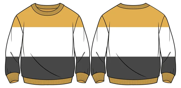 Vektor Illustration Eines Sweatshirts Vorne Hinten Attrappe — Stockvektor