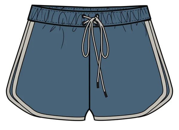 短裤的矢量插图 时装草图模板 — 图库矢量图片