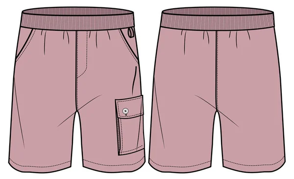 Illustrazione Vettoriale Dei Pantaloncini Anteriore Posteriore — Vettoriale Stock