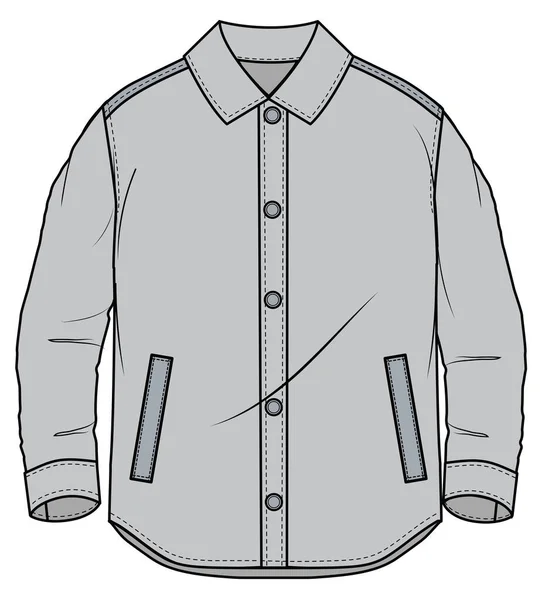 キッズボーイウェア ジャケットを着用してください シャケットイラスト Vector Sketch — ストックベクタ