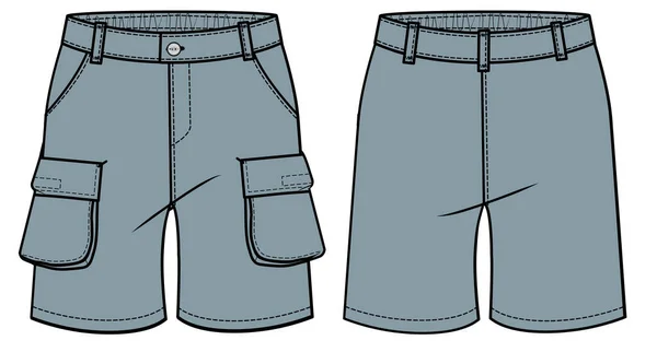 短裤的矢量图解 后排和前排 — 图库矢量图片