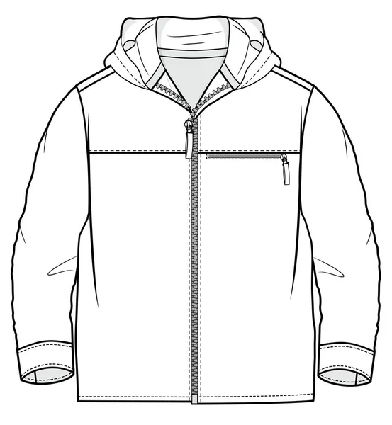 Kid Boy Wear Shirt Jacket Shacket Illustration Vector Sketch — Stock Vector