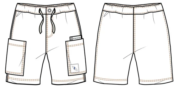 Illustrazione Vettoriale Dei Pantaloncini Modello Schizzo Moda — Vettoriale Stock