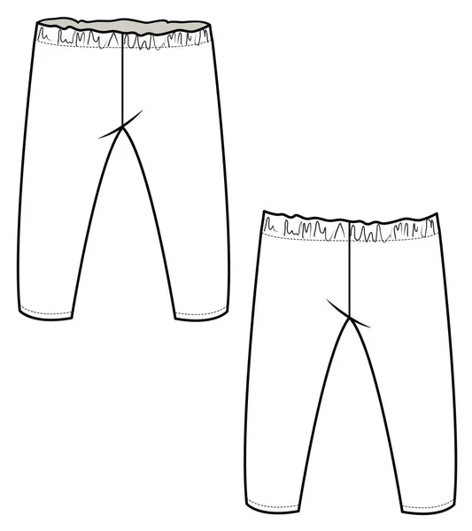 Çocuk Giyim Pantolonlarının Vektör Çizimi Arka Model — Stok Vektör