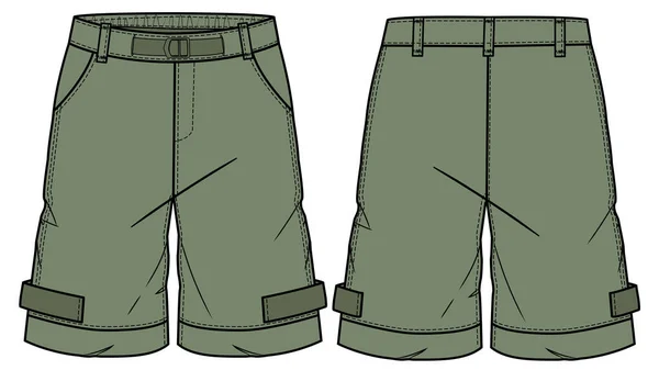 Ilustración Vectorial Pantalones Cortos Plantilla Boceto Moda — Vector de stock