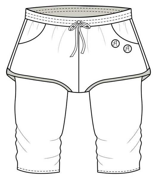 Illustration Vectorielle Legging Bas Pour Enfants Avec Short Pantalon — Image vectorielle