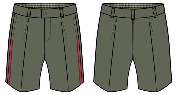 Ilustración Técnica Moda Pantalones Cortos — Archivo Imágenes Vectoriales