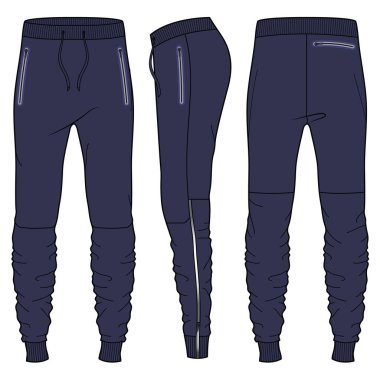 Koşucuların vektör çizimi. Arkadan ve önden