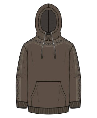 Vektör çizimi. Sıradan kapüşonlu.