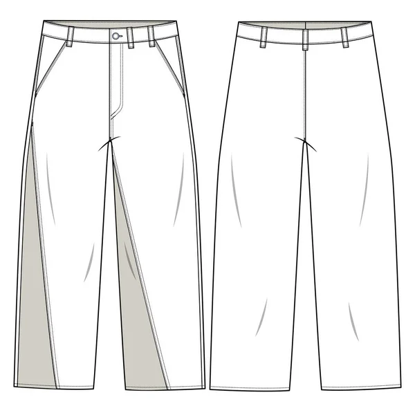 裤子的矢量插图 时尚素描模板 — 图库矢量图片