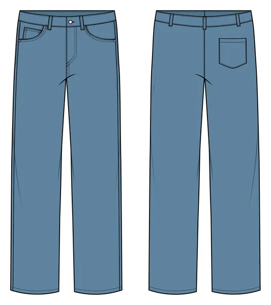 Icône Pantalon Jeans Illustration Vectorielle Maquette Arrière Avant — Image vectorielle