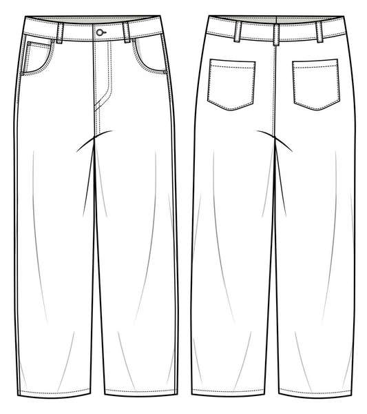 Illustrazione Vettoriale Dei Pantaloni Modello Schizzo Moda — Vettoriale Stock