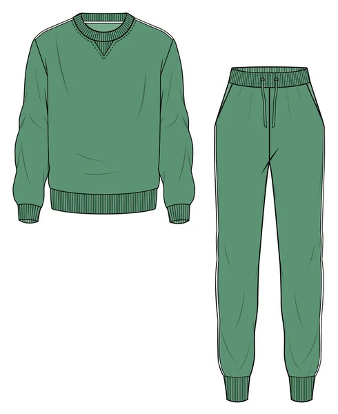 Vektor Illustration Grön Lounge Kostym — Stock vektor