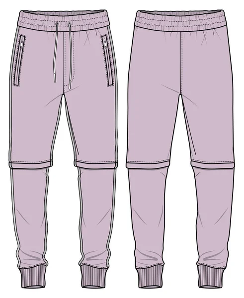 Vector Illustration Joggers Back Front — Stock Vector