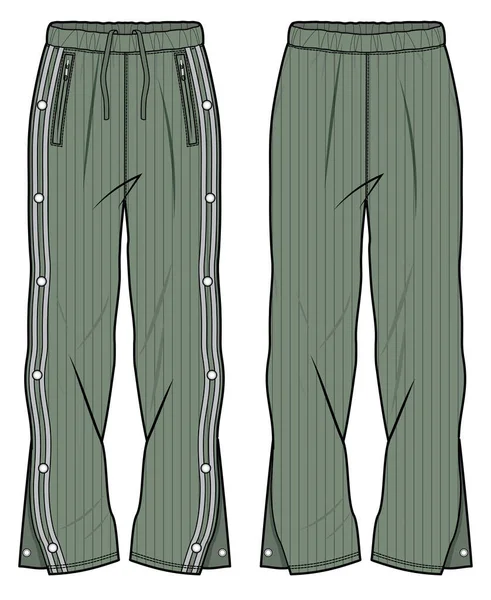 Illustration Vectorielle Pantalon Piste Maquette Avant Arrière Modèle Mode — Image vectorielle