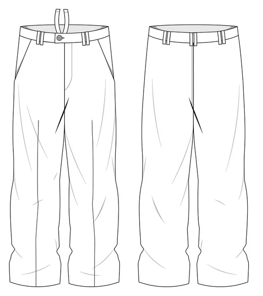 Vector Sketch Illustration Beach Pants Front Back Mockup — Stock Vector