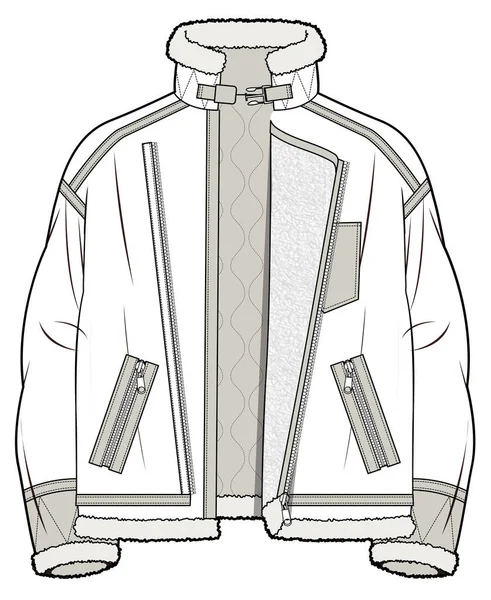 Векторная Иллюстрация Борговой Куртки Мужчин — стоковый вектор