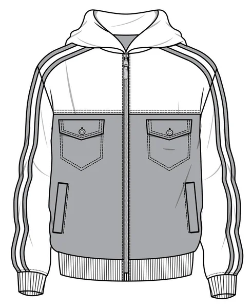 Dibujo Vectorial Ilustración Una Sudadera Con Capucha Masculina — Archivo Imágenes Vectoriales