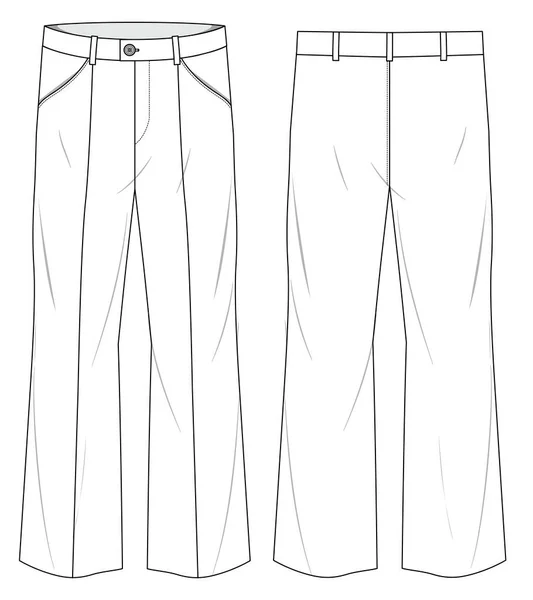 Vector Illustration Trousers Back White — Stock Vector