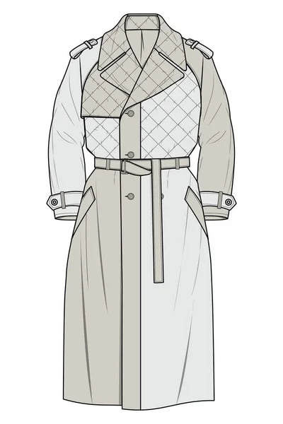 Fashion Illustration Old Fashioned Female Coat — Stock Vector