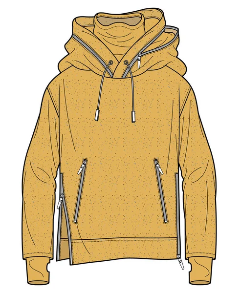 Dibujo Vectorial Ilustración Una Sudadera Con Capucha Masculina — Vector de stock