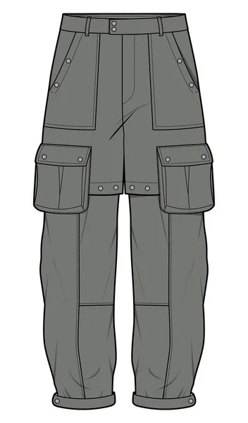 Dibujo Vectorial Ilustración Pantalones Carga — Vector de stock