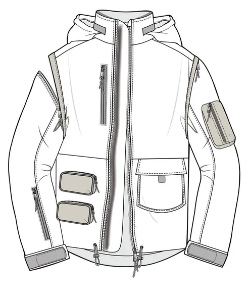 白い背景のジャケットのベクトルイラスト — ストックベクタ