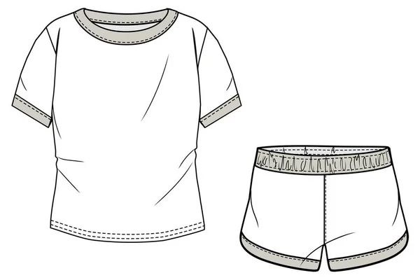 Vektor Illustration Barn Sportkläder Set — Stock vektor