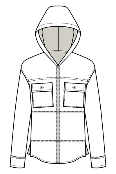 Illustration Vectorielle Sweat Capuche Femme Sur Fond Blanc — Image vectorielle