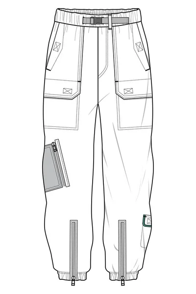 Dibujo Vectorial Ilustración Pantalones Patchwork — Vector de stock