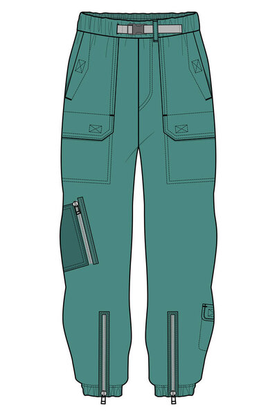 Vector sketch illustration of patchwork pants