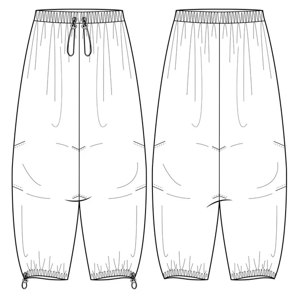 Vektorový Náčrt Ilustrace Objemových Kalhot — Stockový vektor