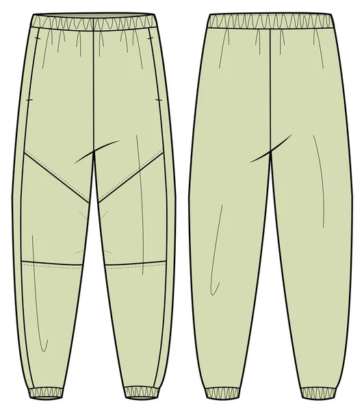热身运动裤的矢量图解 前后造型 时尚模版 — 图库矢量图片