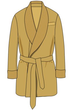 Cübbe süveter taslak şablonu. Teknik Moda İllüstrasyonu.