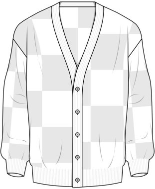 Damalı beyaz süveterin vektör çizimi