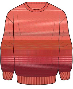 Beyaz arka planda kırmızı kazak. vektör illüstrasyonu