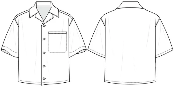 Vektorová Ilustrace Pánské Košile Zadní Přední — Stockový vektor