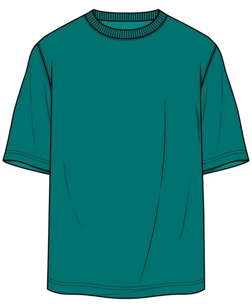 Ilustração Vetorial Uma Camiseta Verde Sobre Fundo Branco —  Vetores de Stock